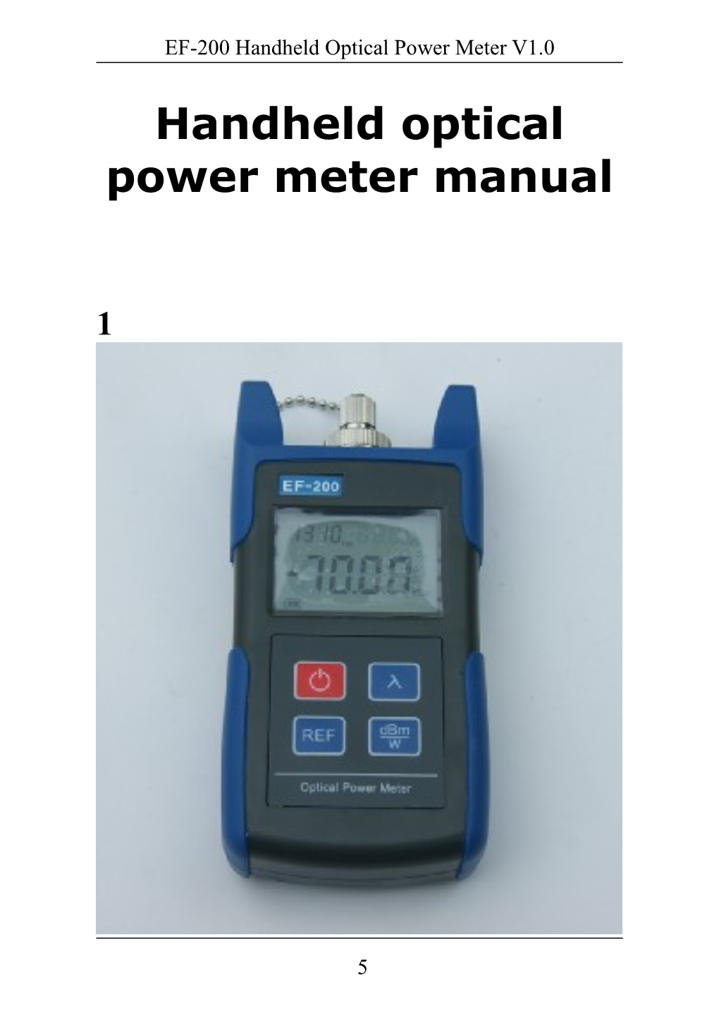 EF-200 Handheld Optical Power Meter V1.0
