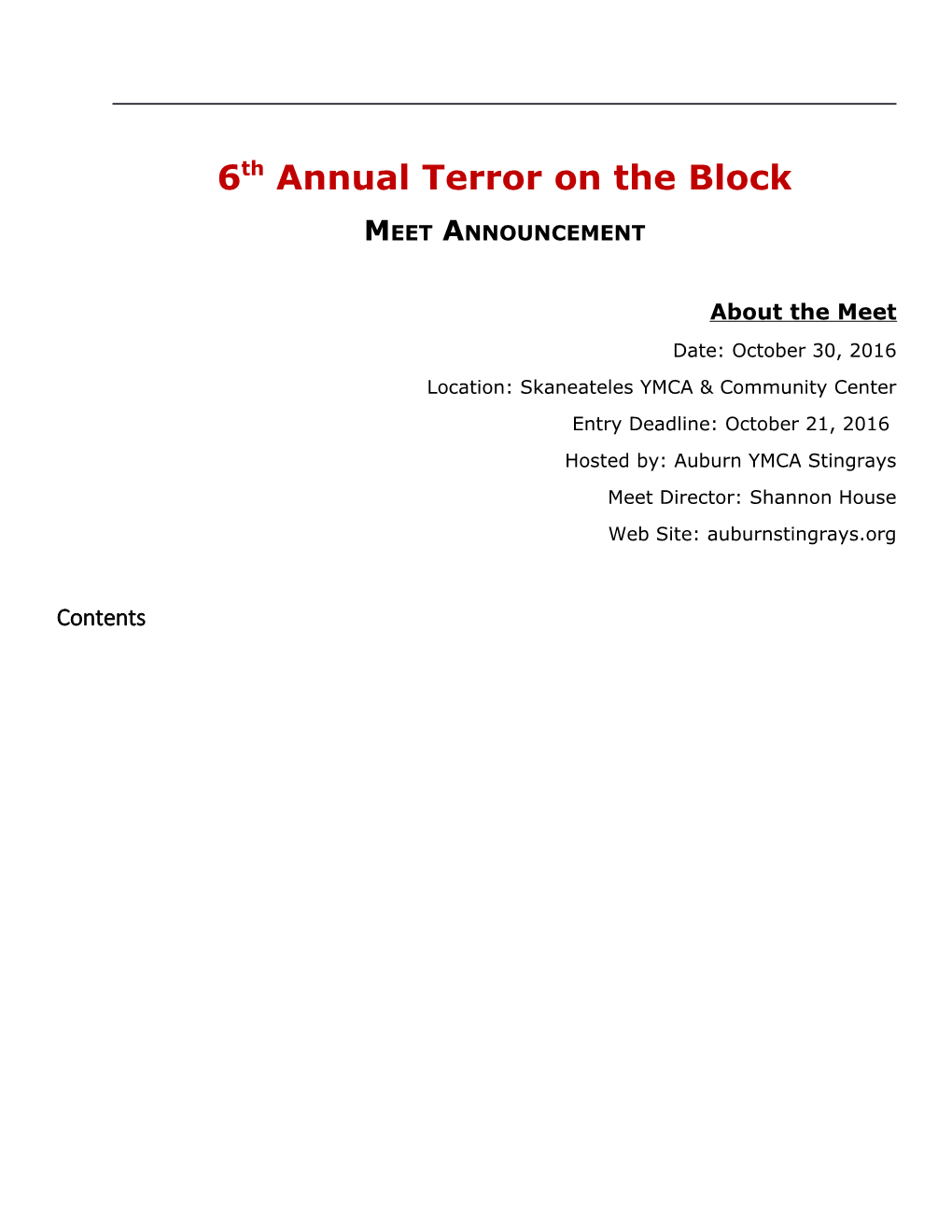 6Th Annual Terror on the Block