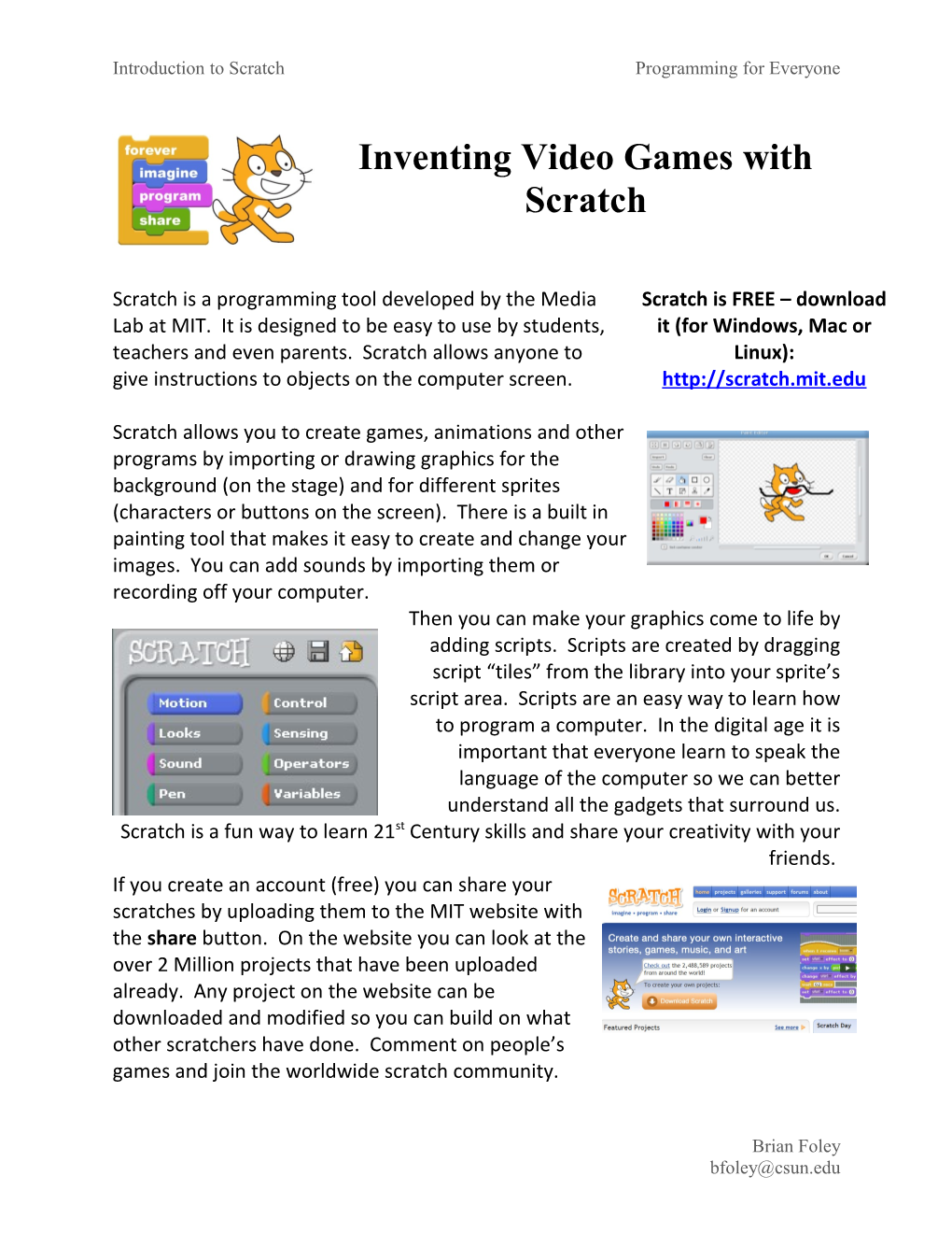 Introduction to Scratchprogramming for Everyone