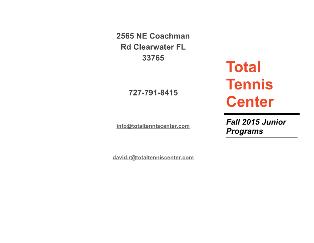 Total Tennis Center