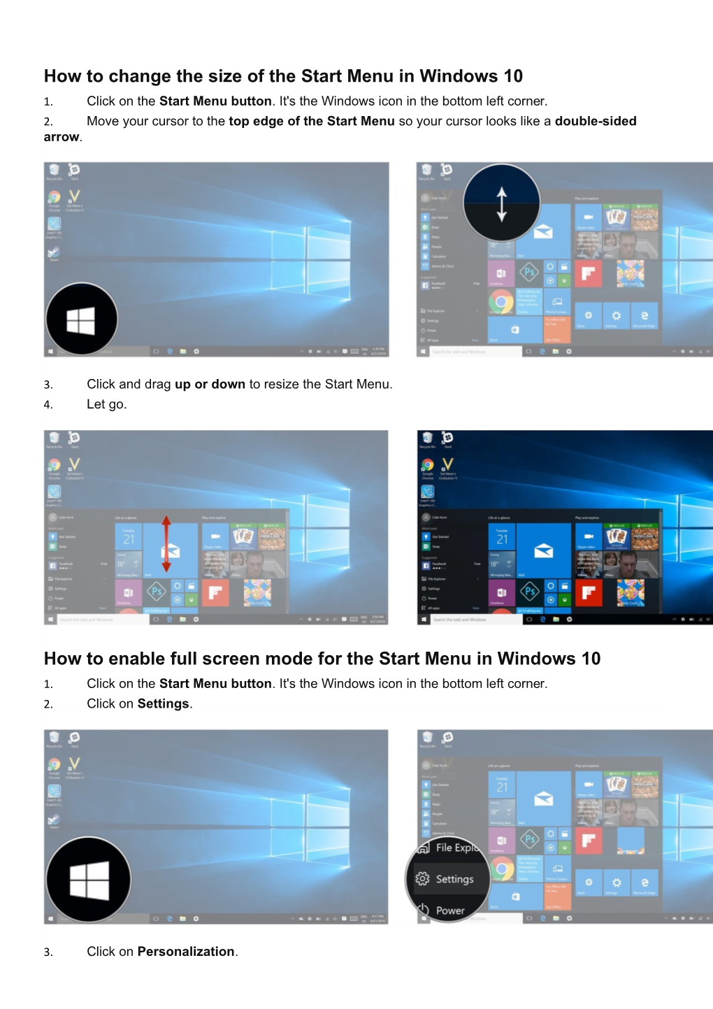 How to Change the Size of the Start Menu in Windows 10