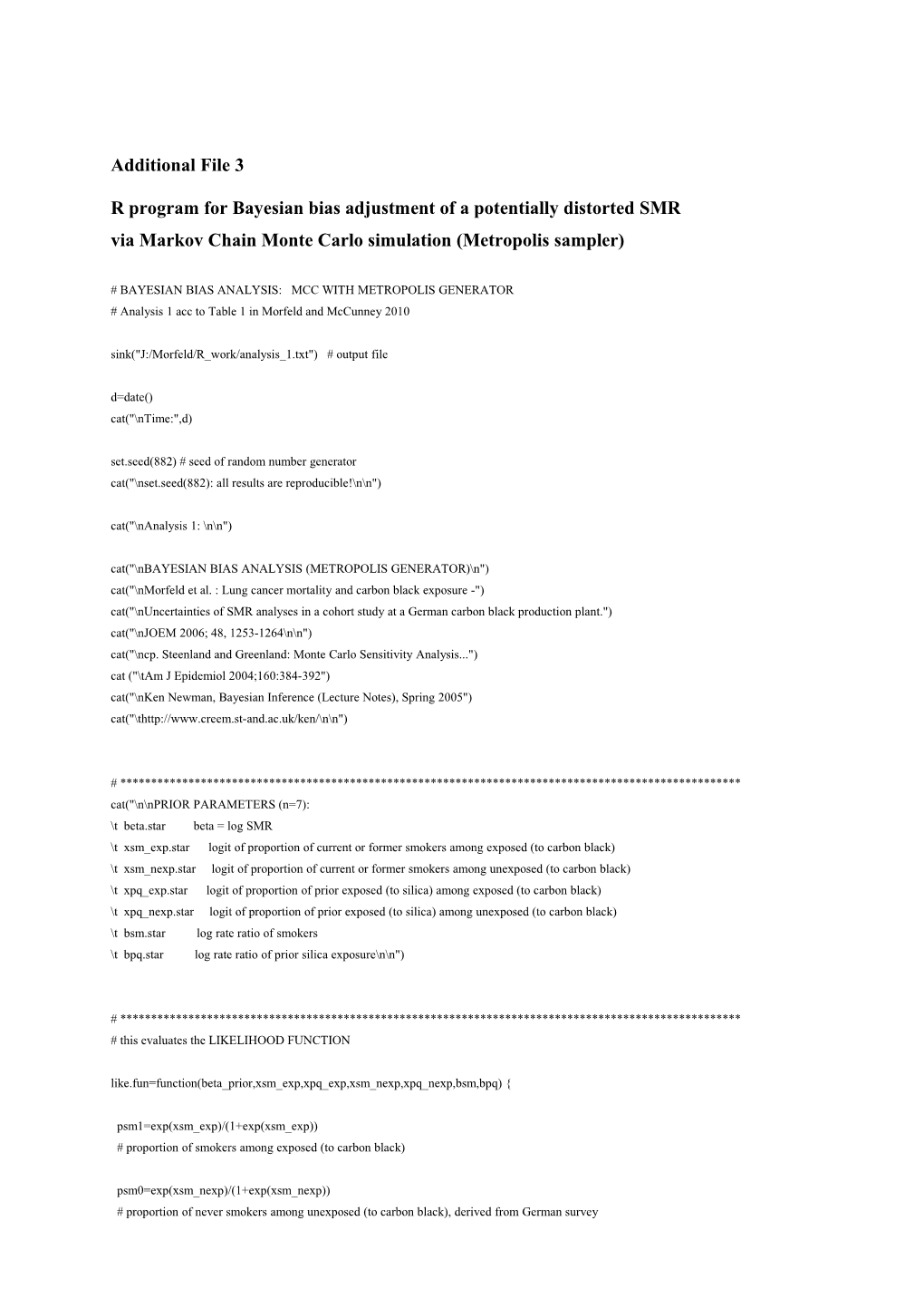 Bayesian Bias Analysis: Mcc with Metropolis Generator