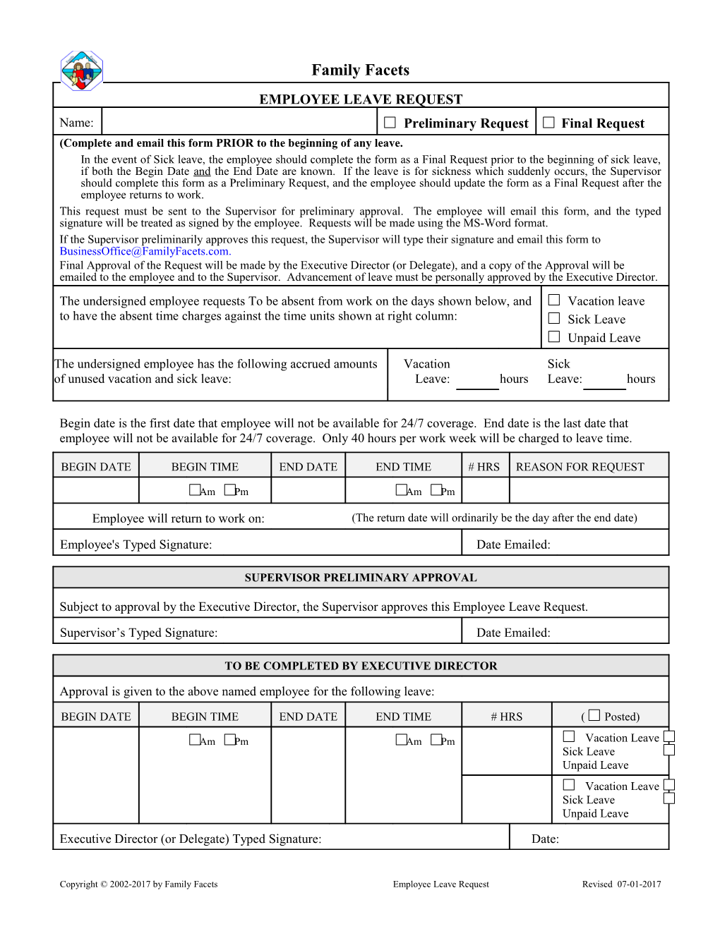 Employee Leave Time & Absence Request