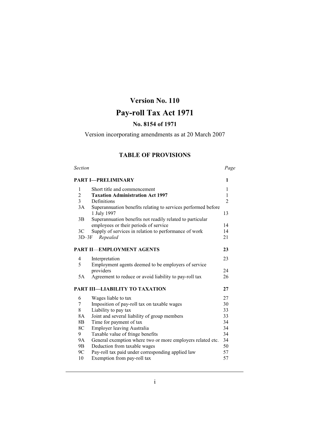 Pay-Roll Tax Act 1971