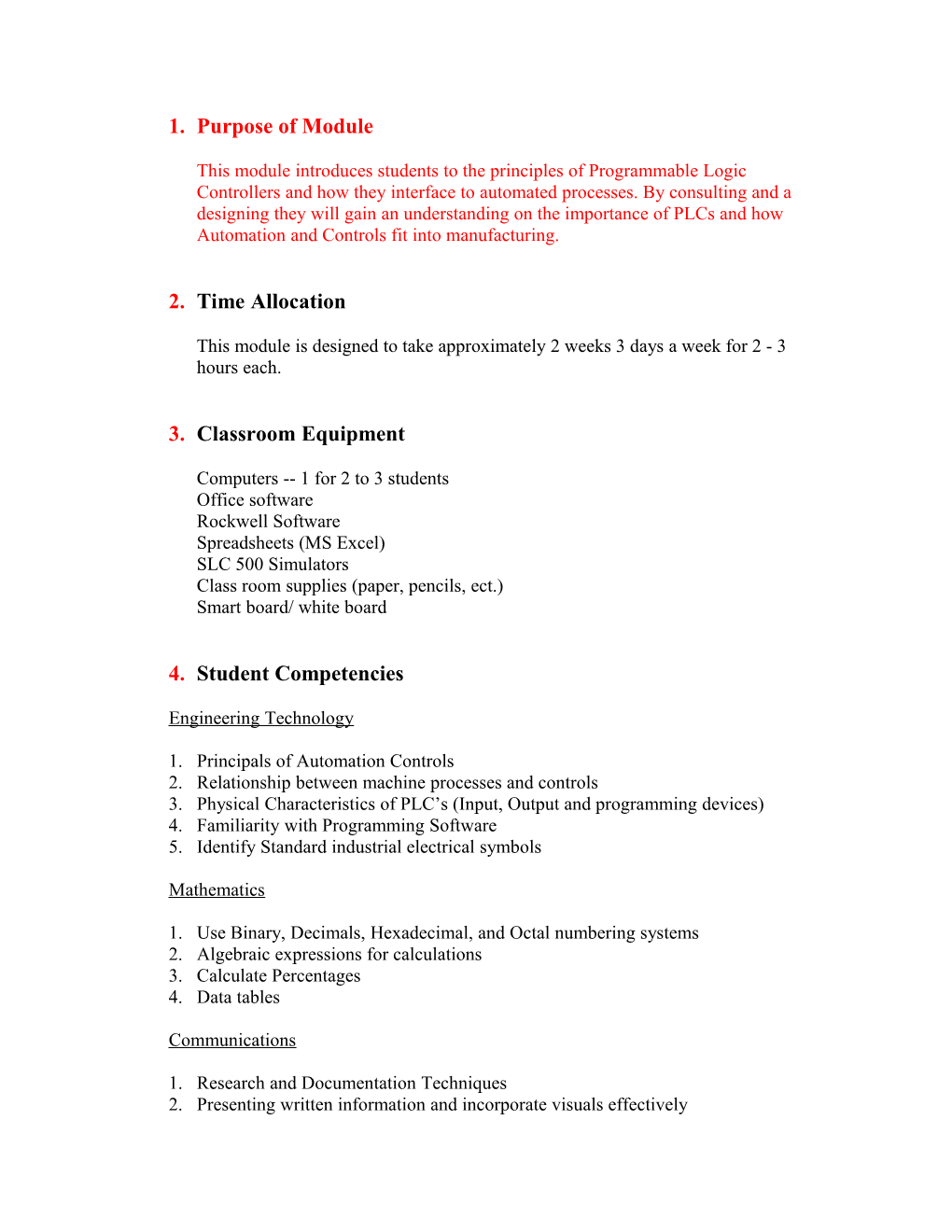 This Module Is Designed to Take Approximately 2 Weeks 3 Days a Week for 2 - 3 Hours Each