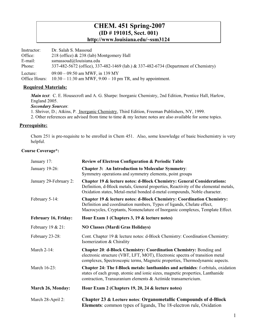 Office: 218 (Office) & 238 (Lab) Montgomery Hall