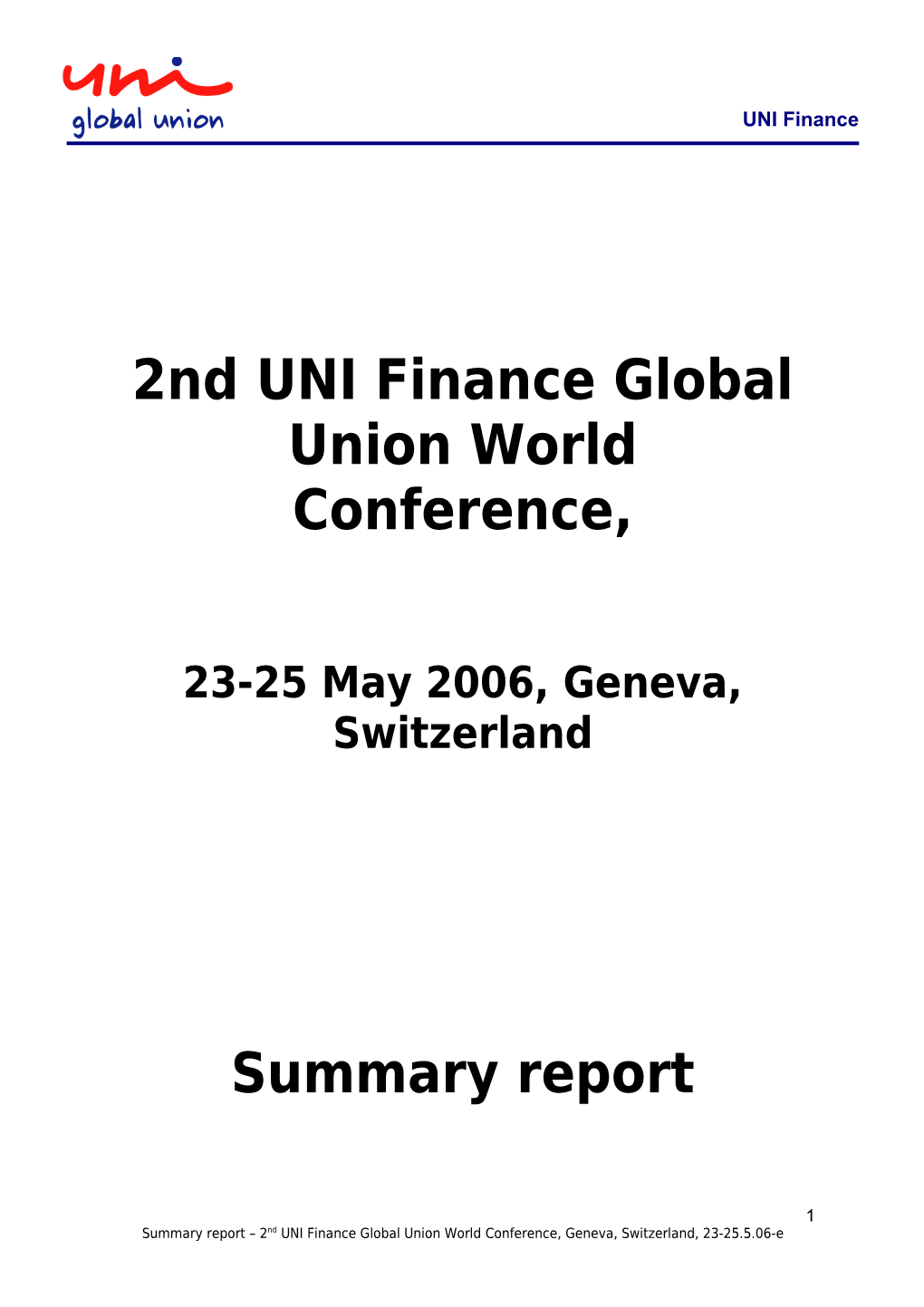 2Nd Uni Finance Global Union World Conference