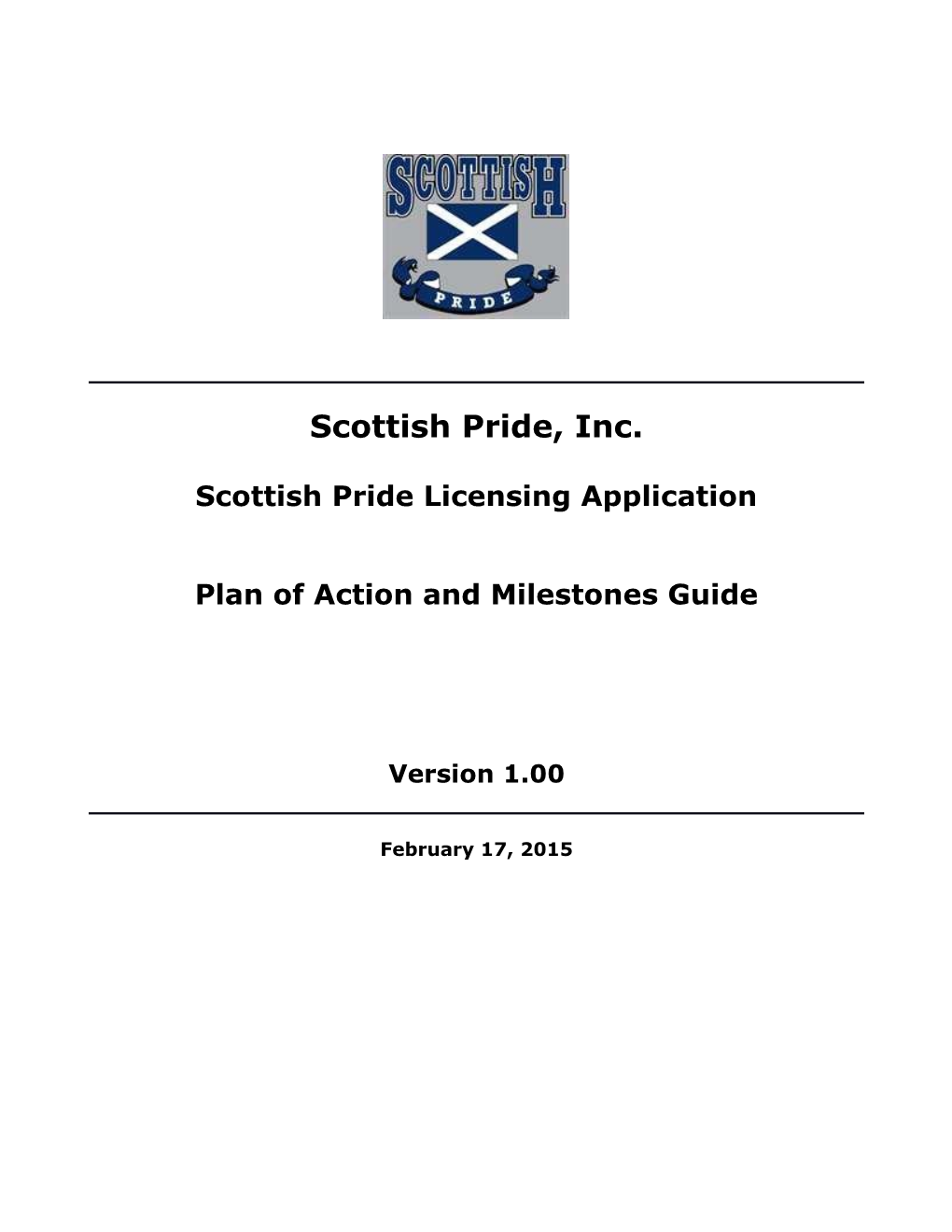 Scottish Pride Licensing Application