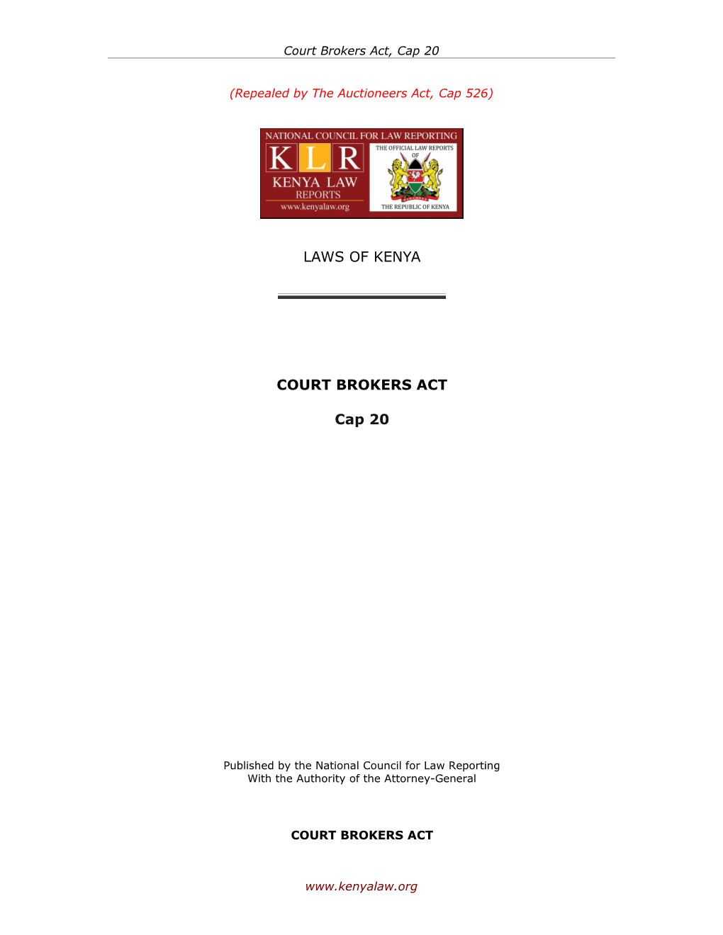 Court Brokers Act, Cap 20