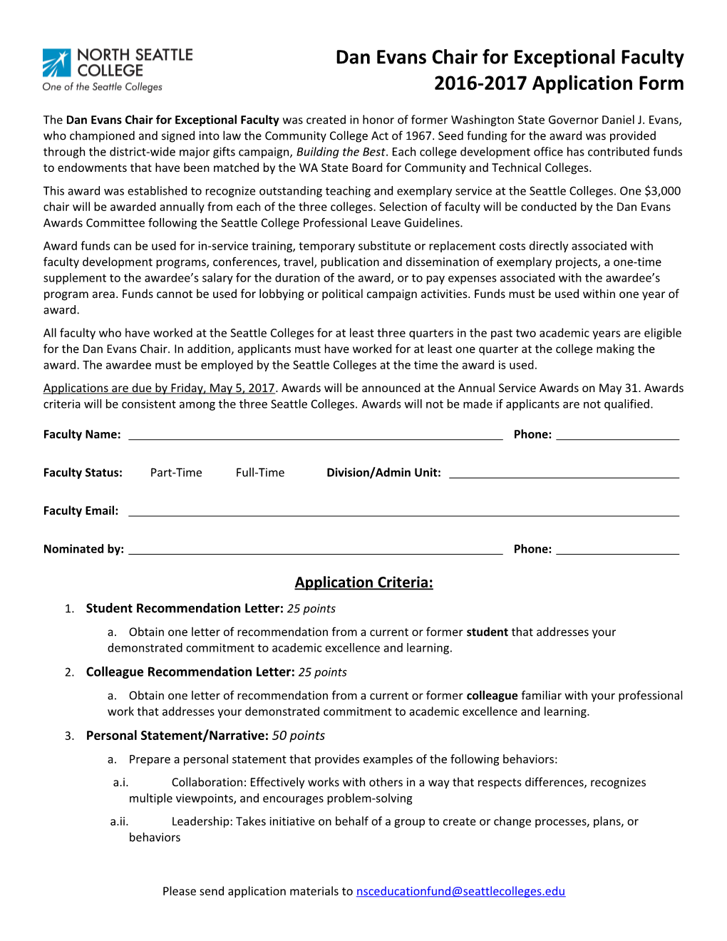 2016-2017 Application Form