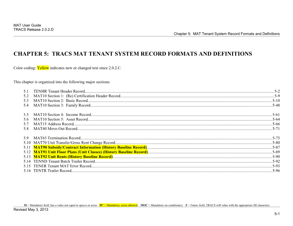 Chapter 5: Tracs Mat Tenant System Record Formats and Definitions