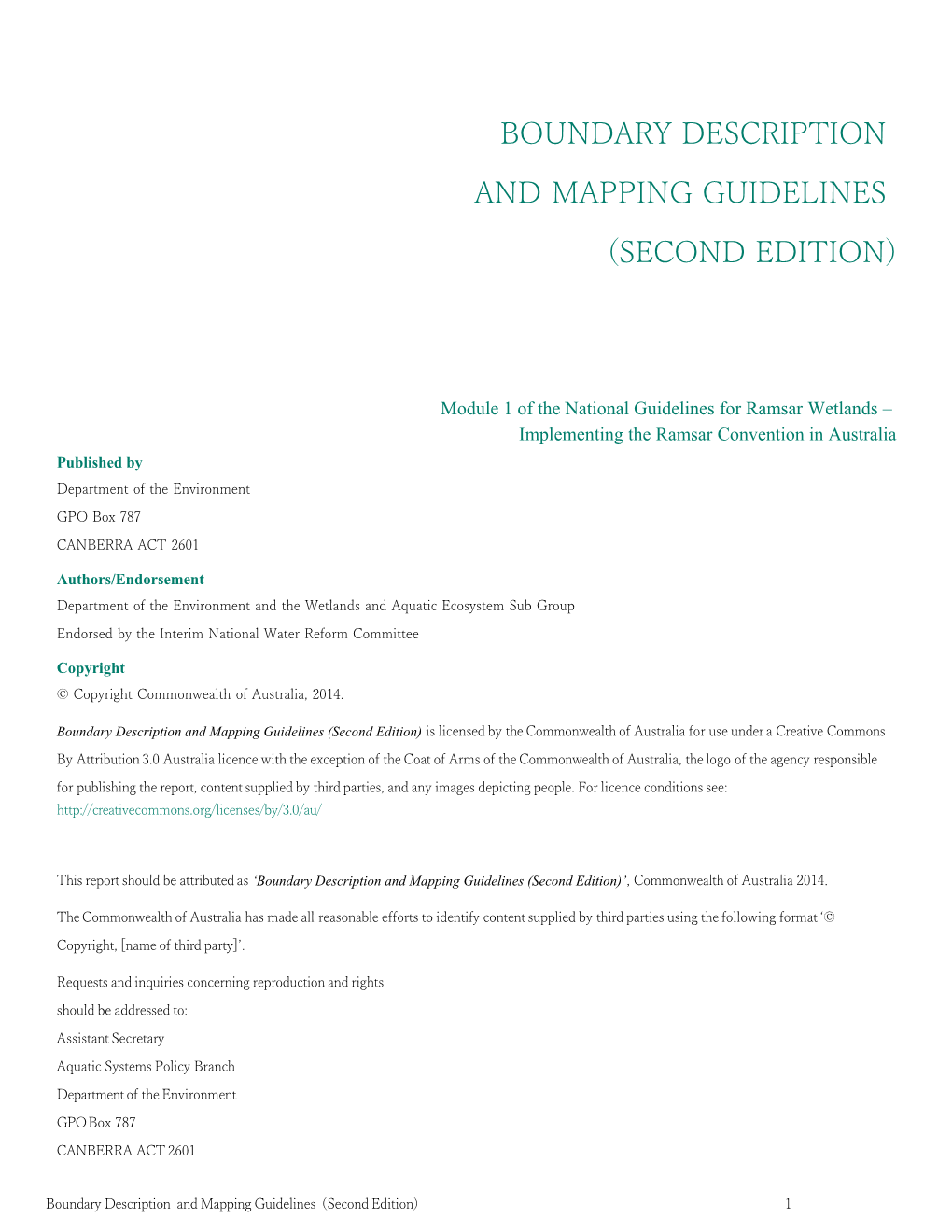 Boundary Description and Mapping Guidelines (Second Edition)