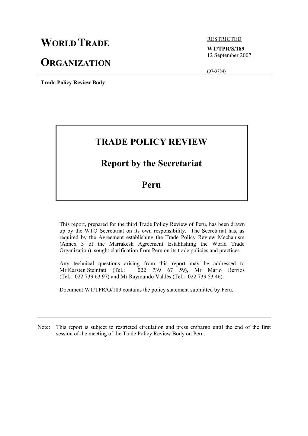 (2)Trade and Investment Policy Frameworkvii
