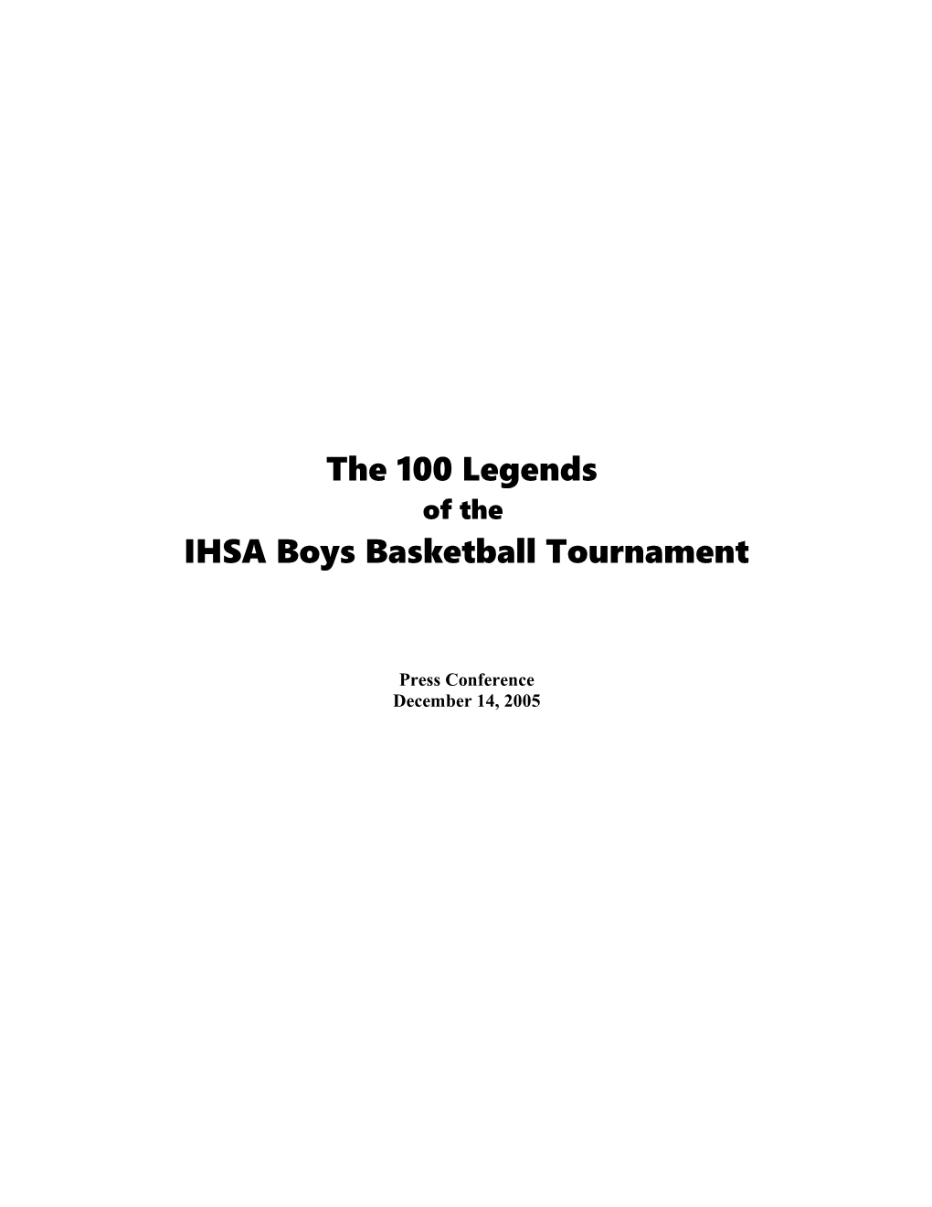 Nominees for IHSA's 100 Legends From