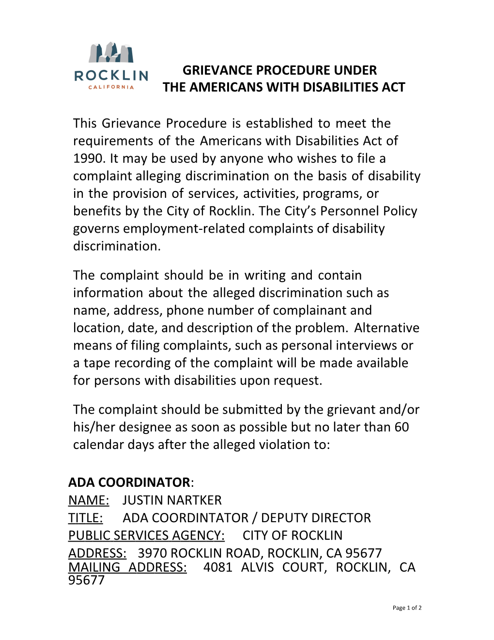 The Americans with Disabilities Act