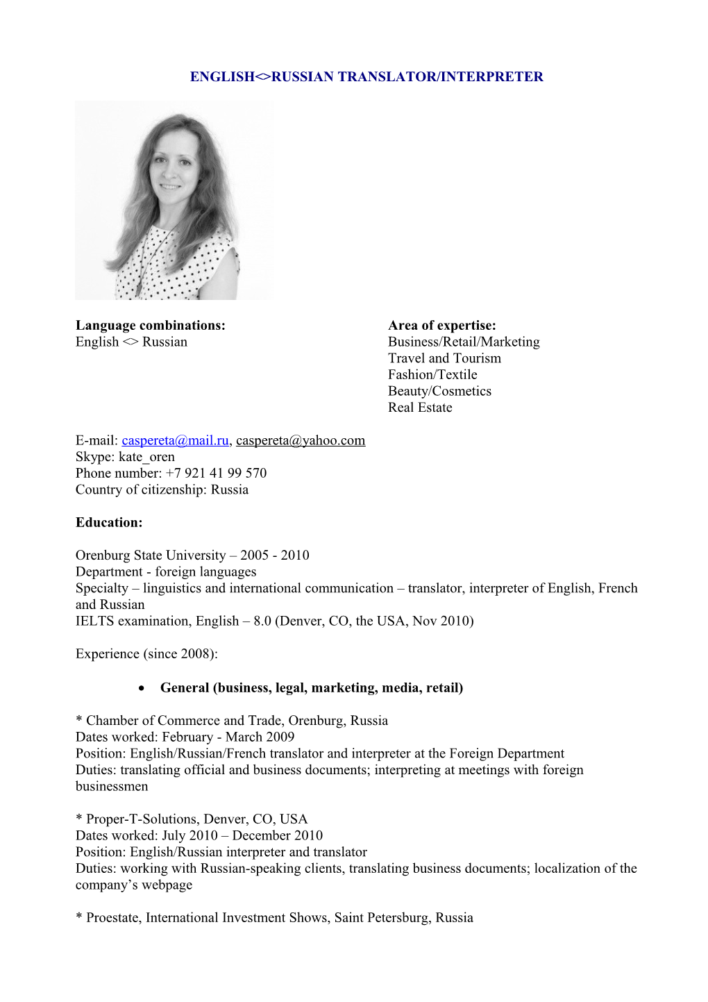 Englishrussiantranslator/Interpreter