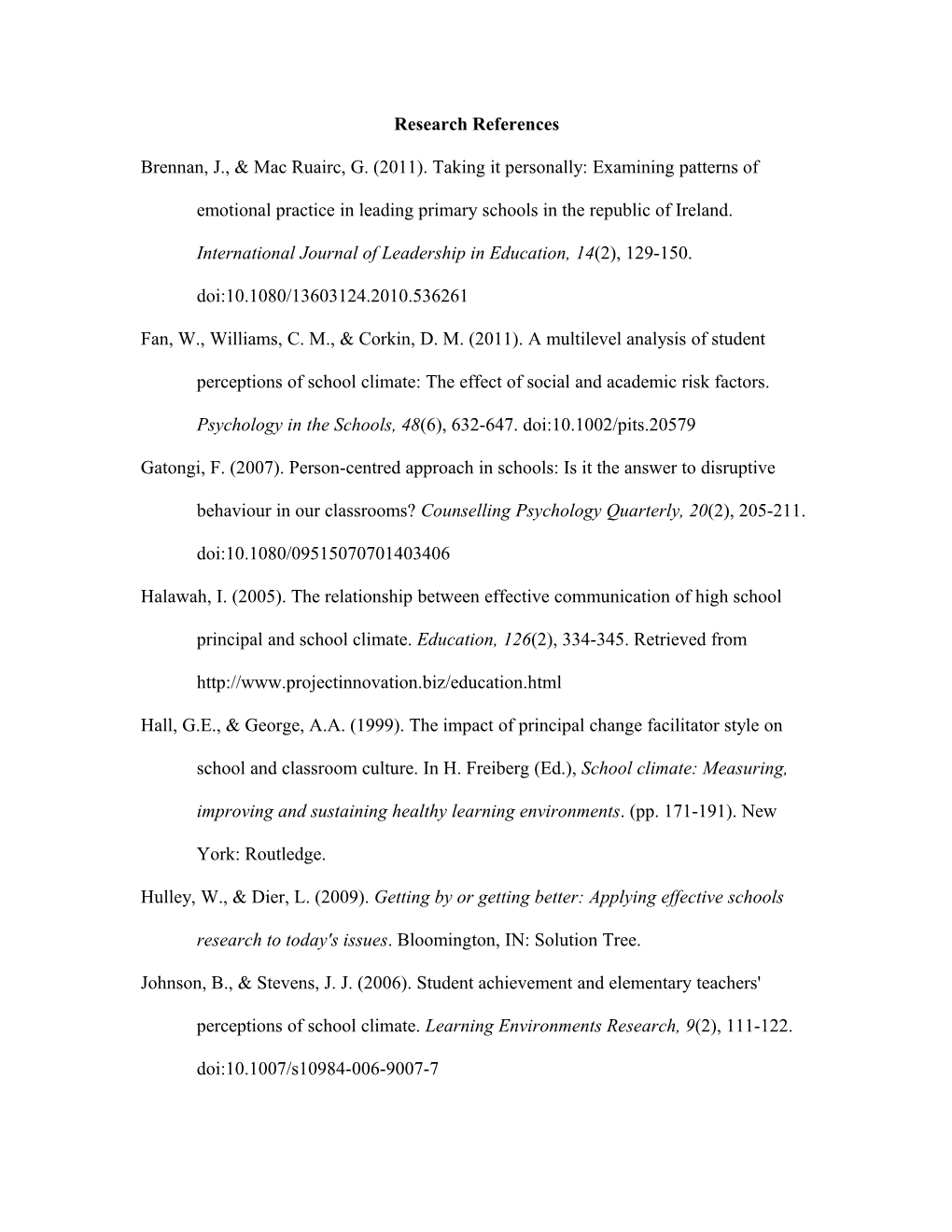 Research References