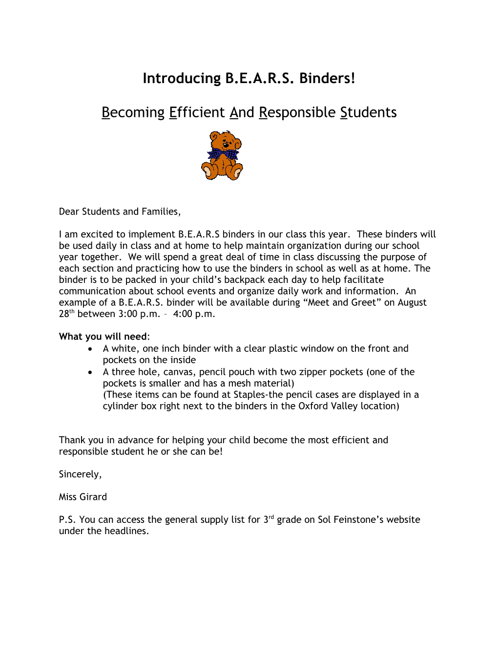 Introducing B.E.A.R.S. Binders!