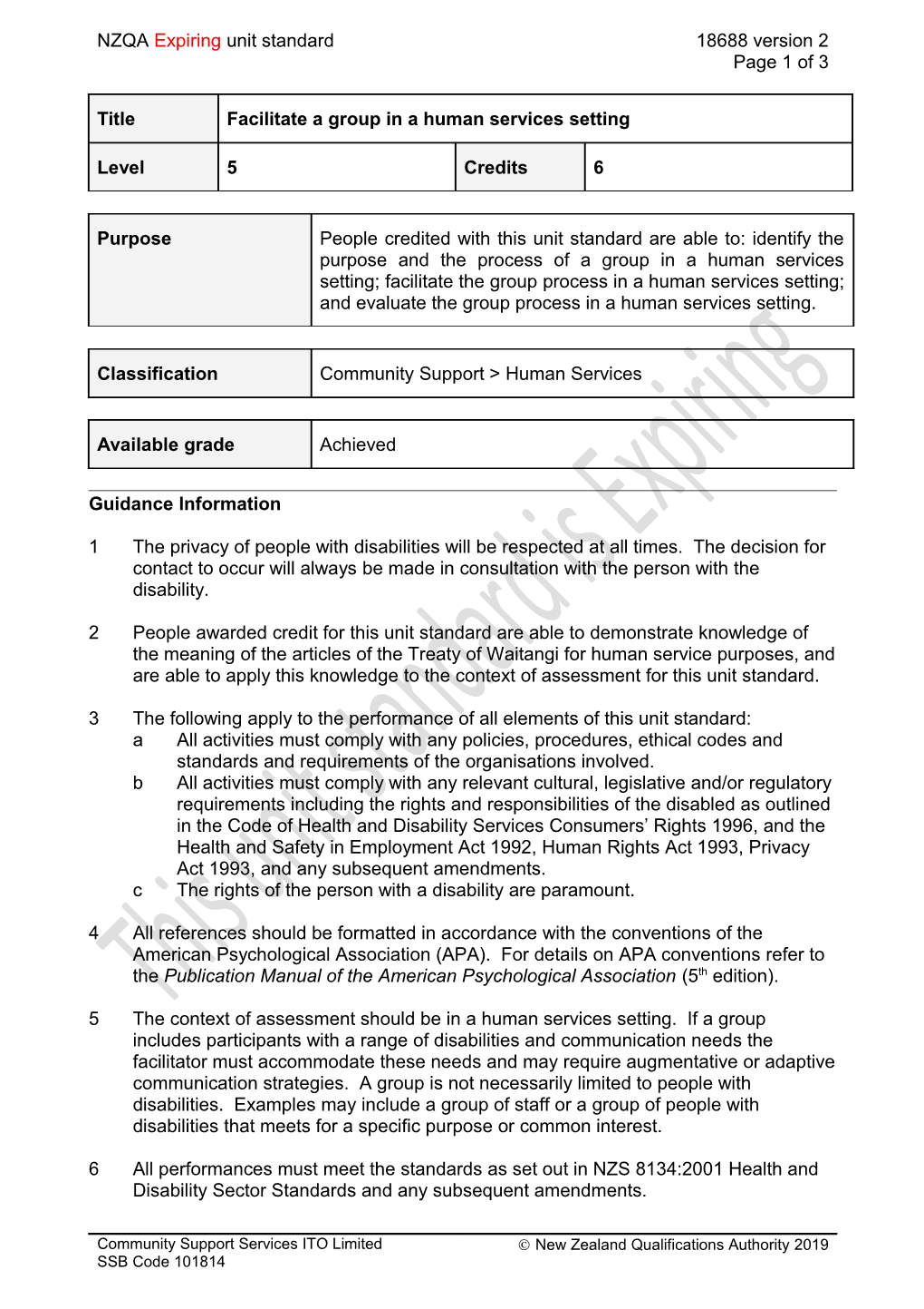 18688 Facilitate a Group in a Human Services Setting