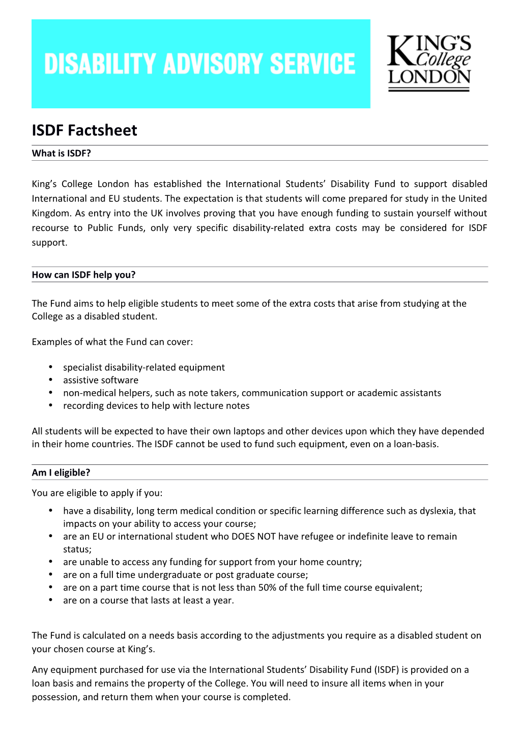 How Can ISDF Help You?