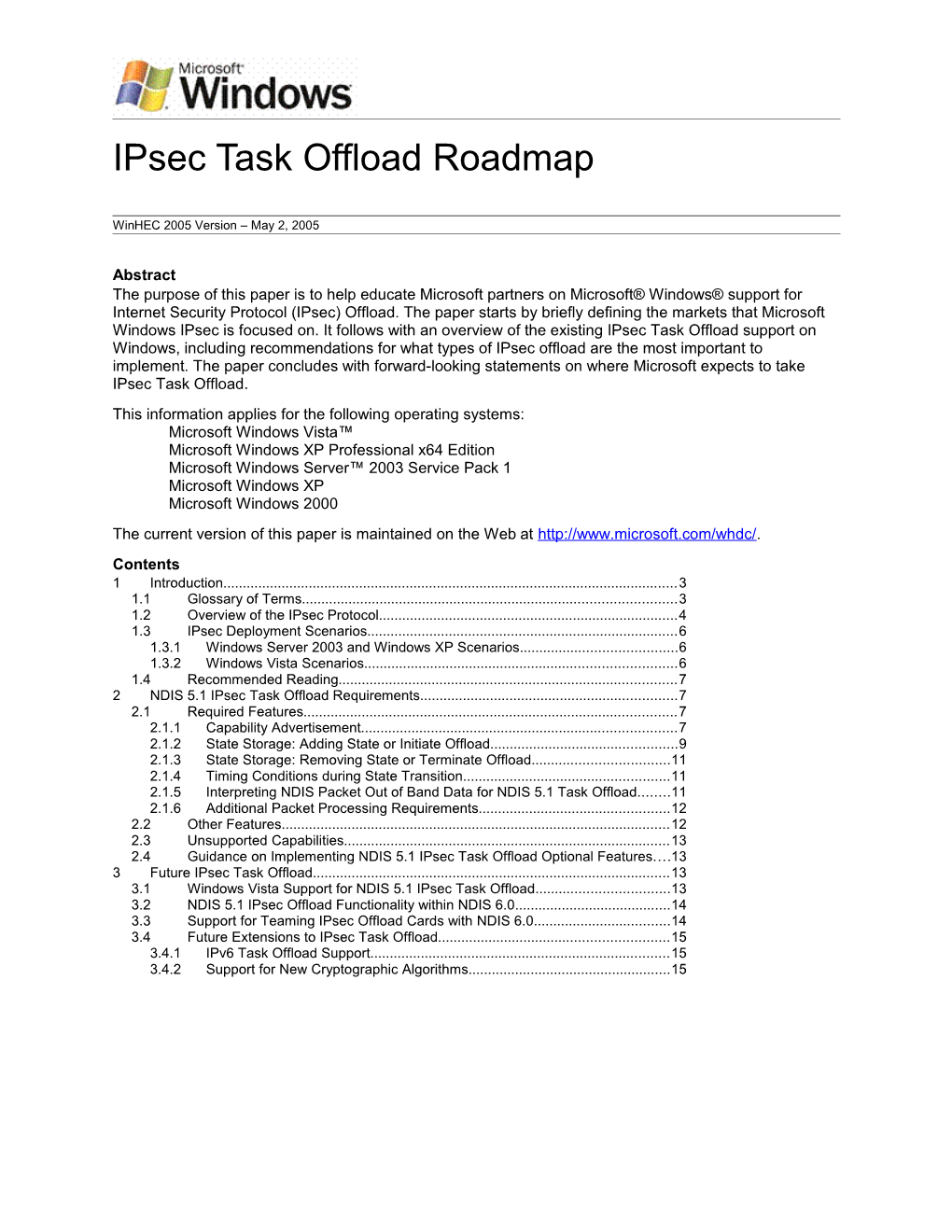 Ipsec Task Offload Roadmap