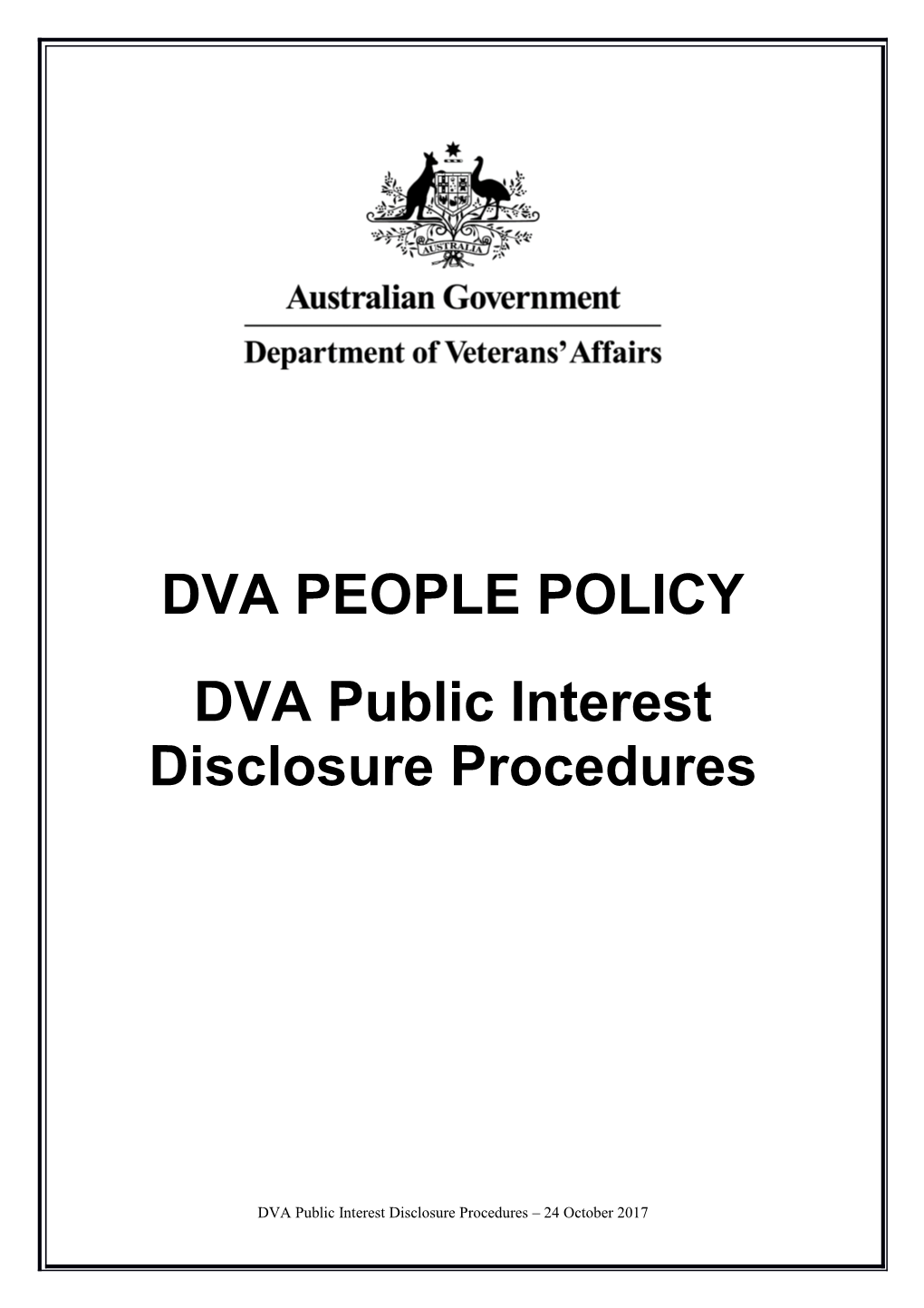 DVA Public Interest Disclosure Procedures