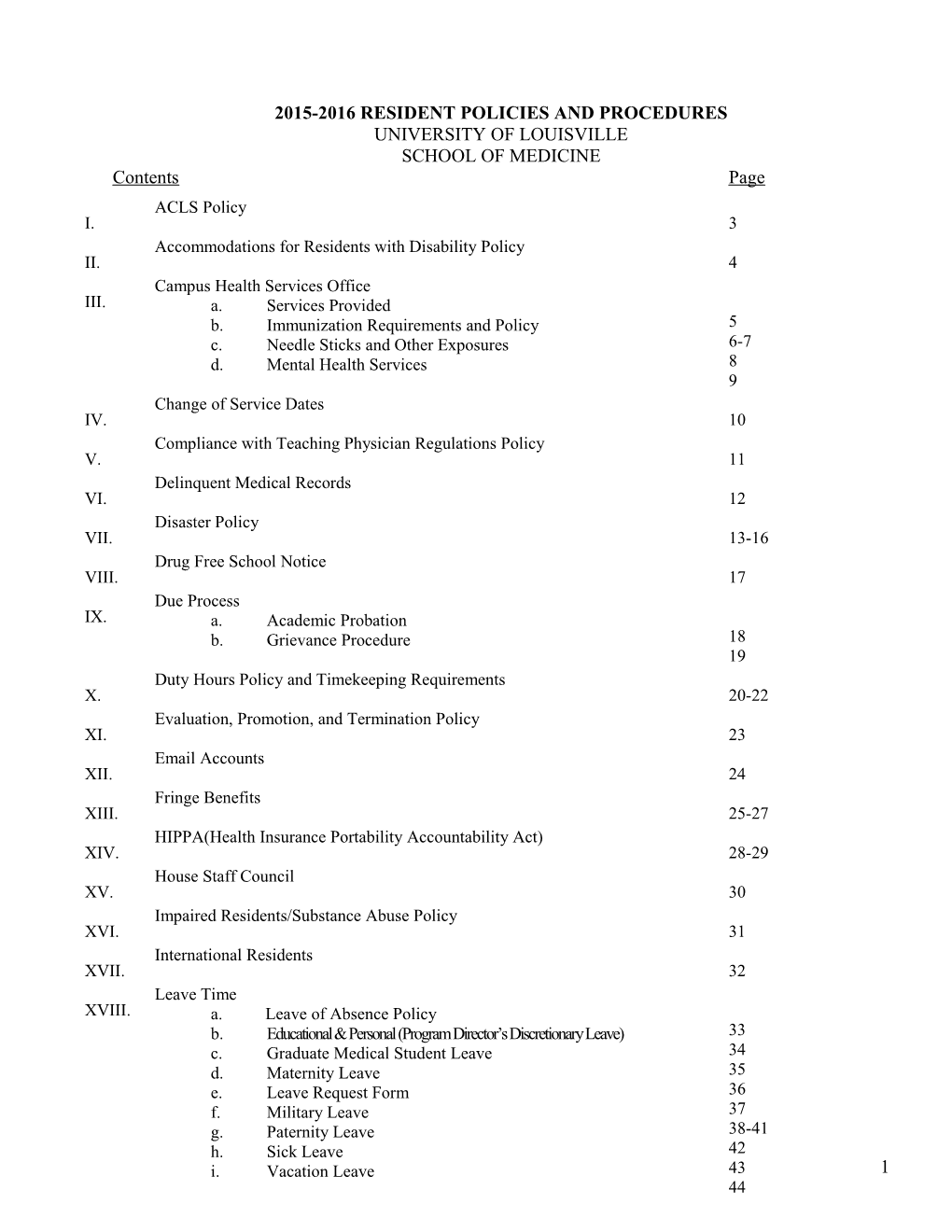 Acls Policy for Residents