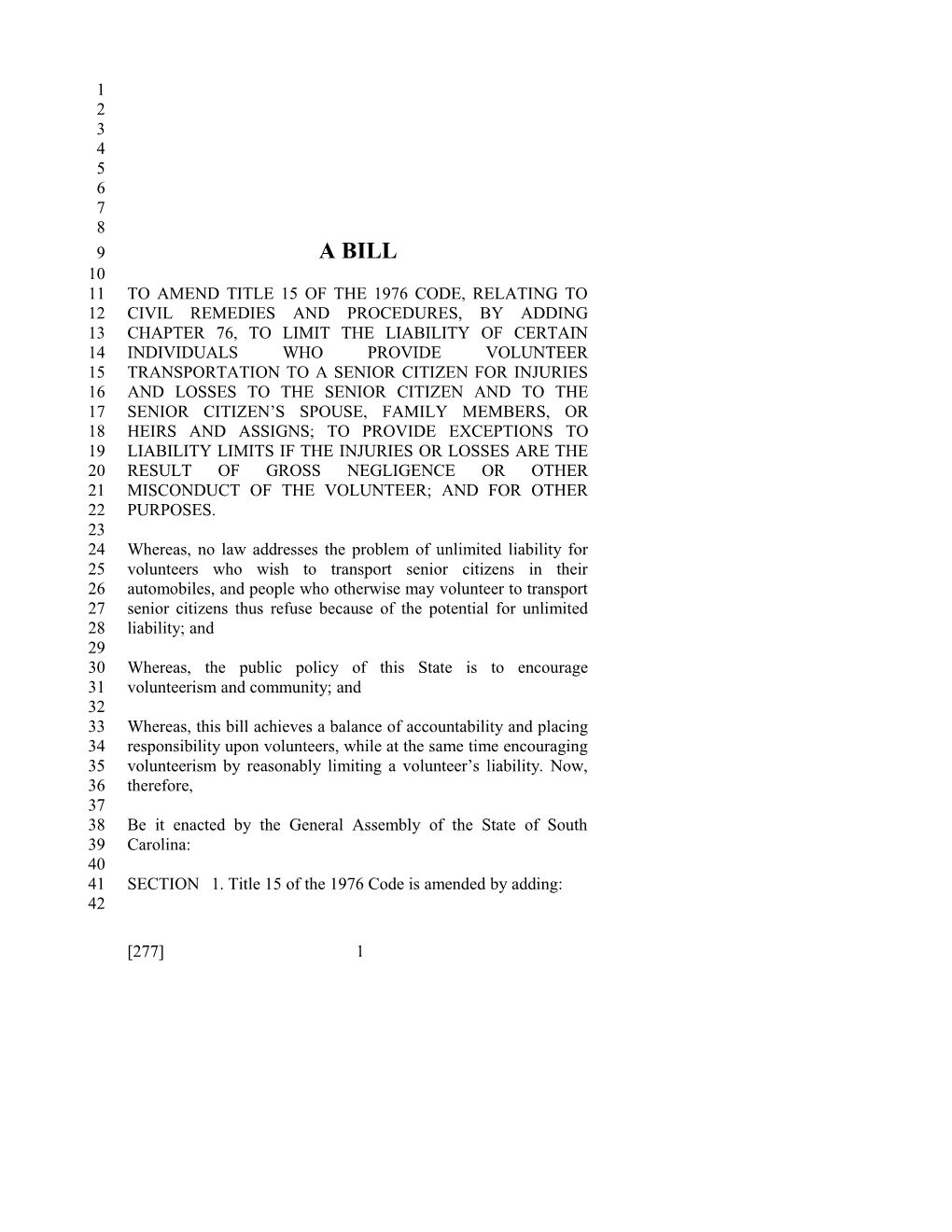 2017-2018 Bill 277 Text of Previous Version (Jan. 24, 2017) - South Carolina Legislature Online