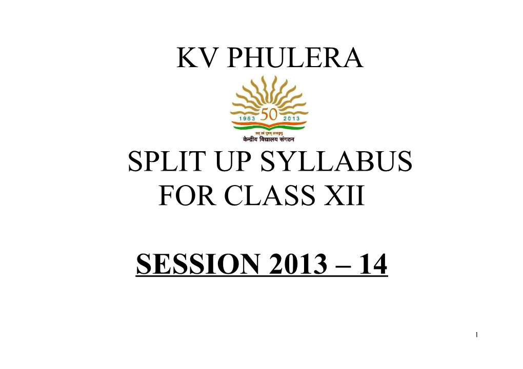 Split up Syllabus