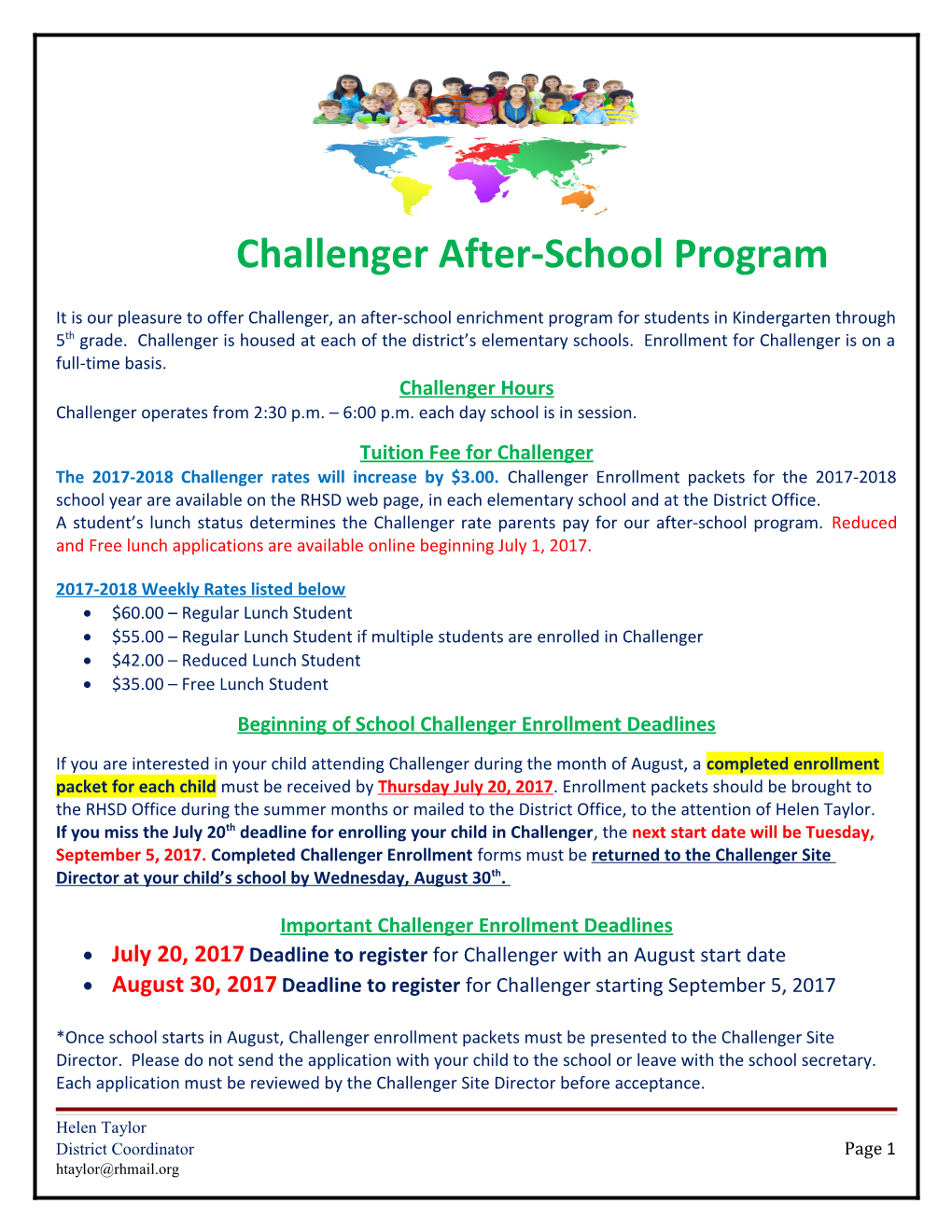 Challenger After-School Program