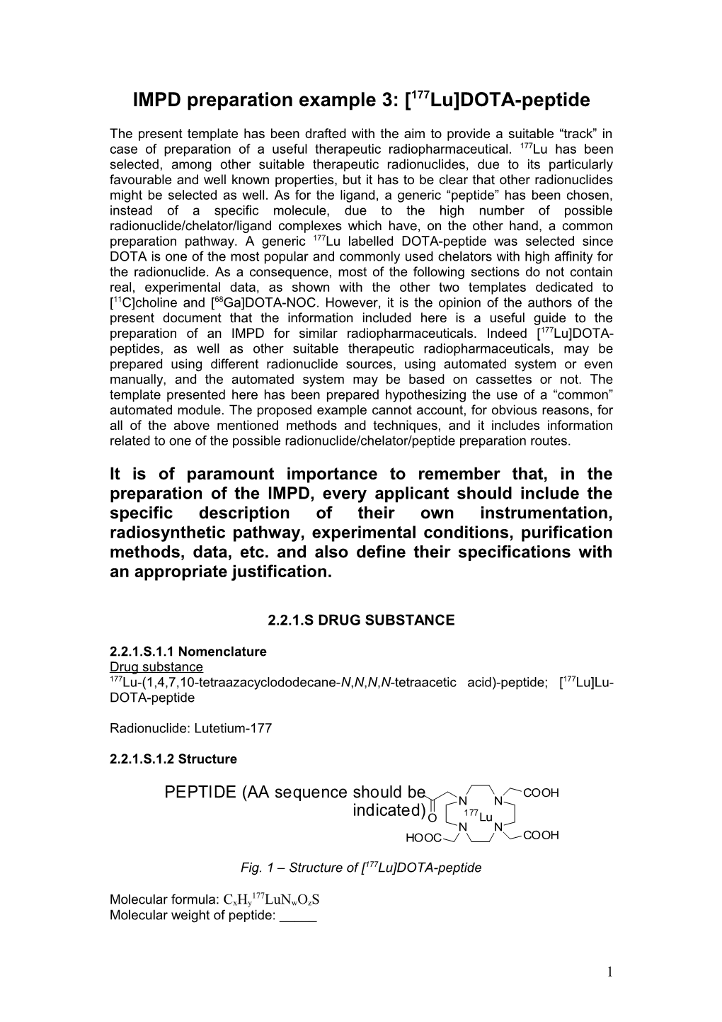 IMPD Preparation Example 3: 177Lu DOTA-Peptide