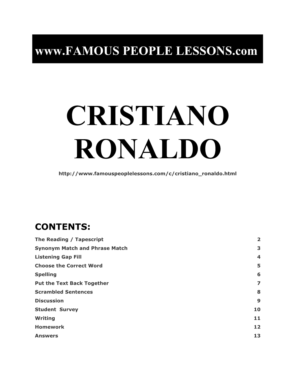 Famous People Lessons - Cristiano Ronaldo