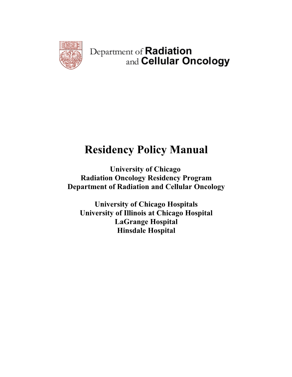 Residency Policy Manual