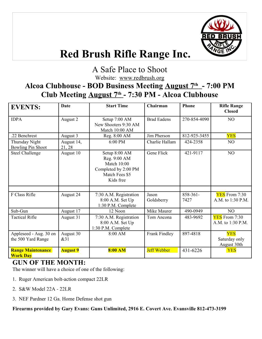 Red Brush Rifle Range Inc