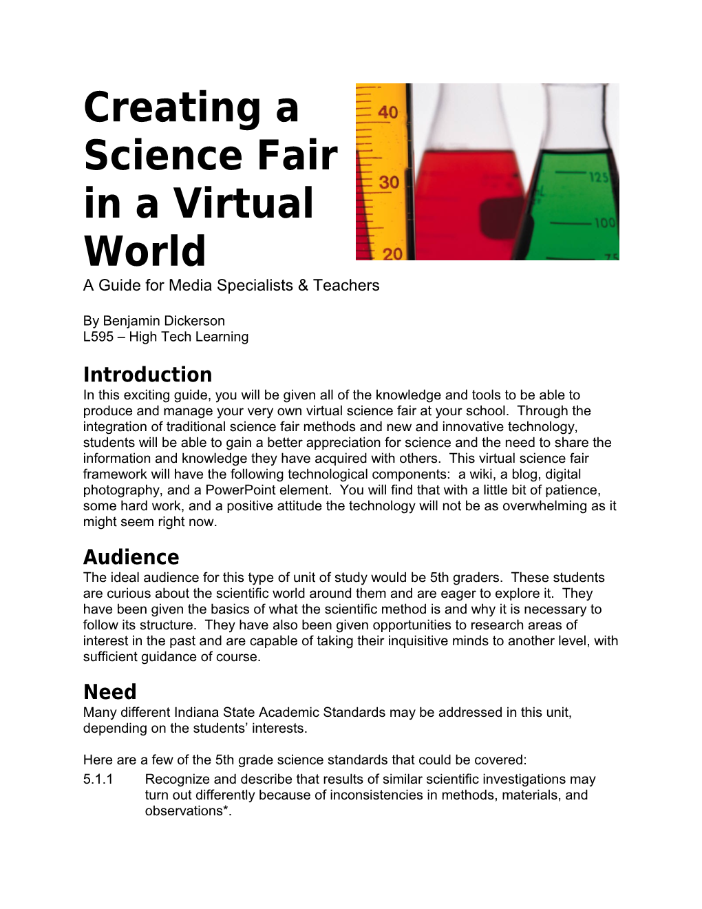 Creating a Science Fair in a Virtual World