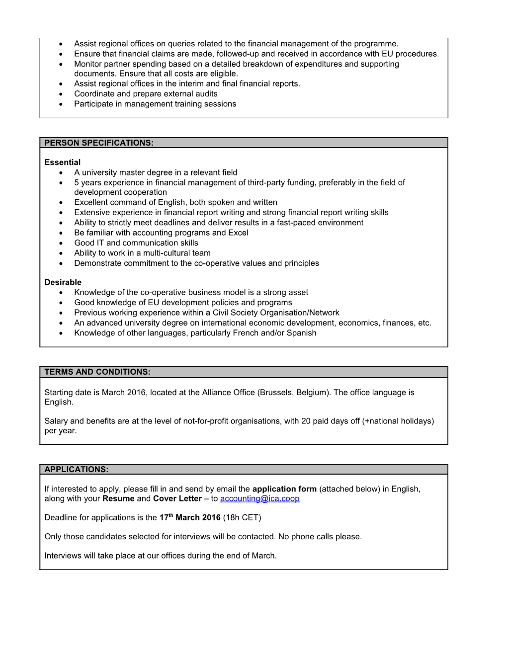 Job Advertisement & Application Form