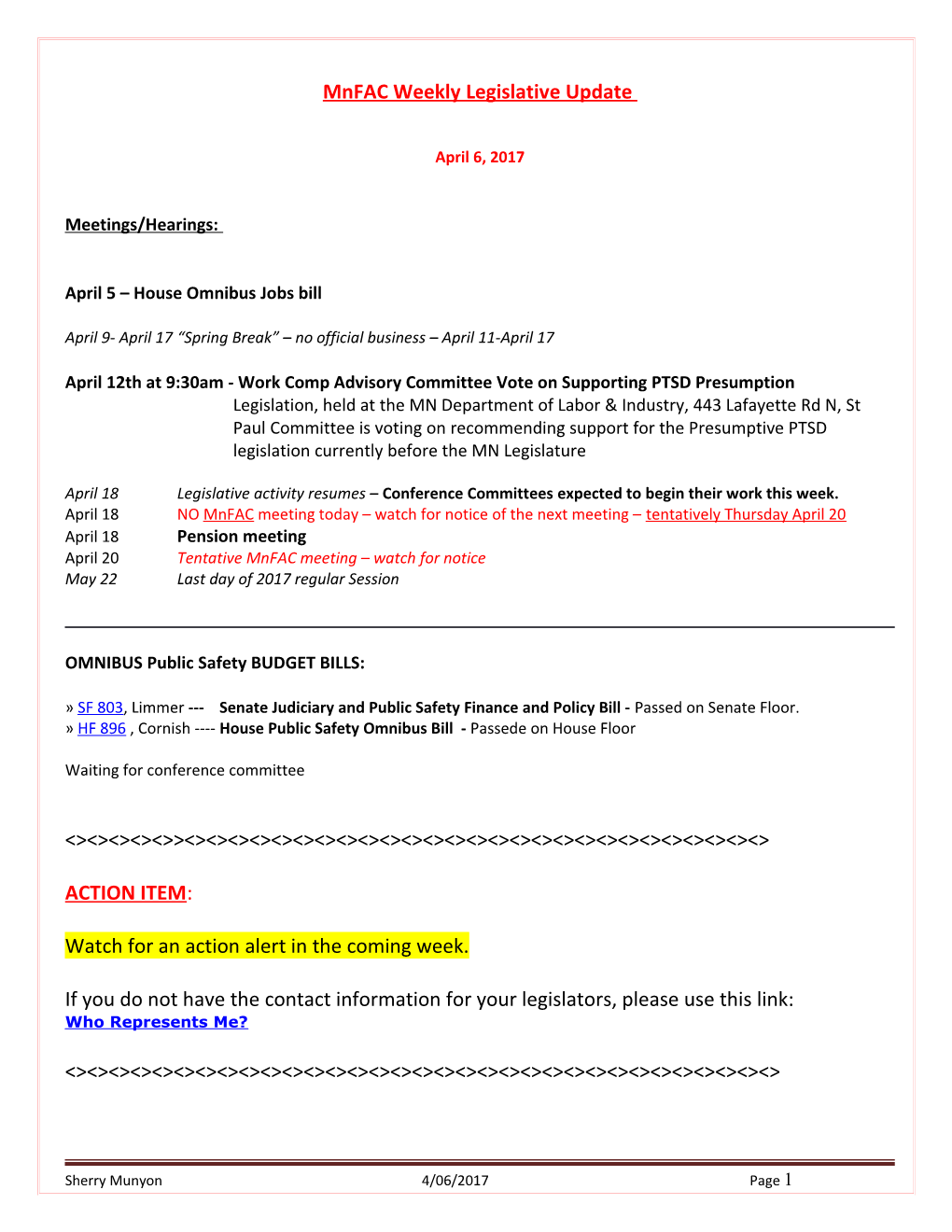 Mnfac Weekly Legislative Update