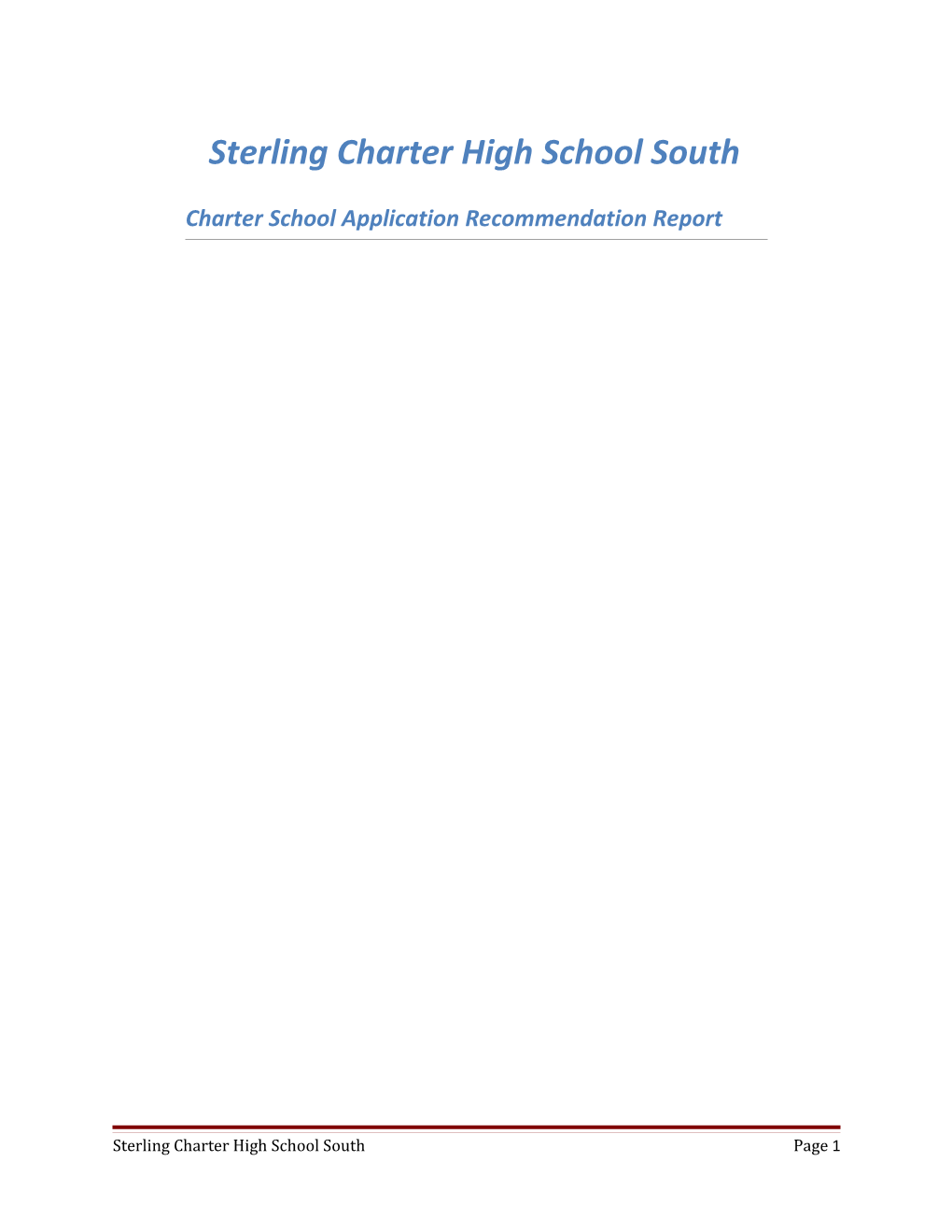 Sterling Charter High School South