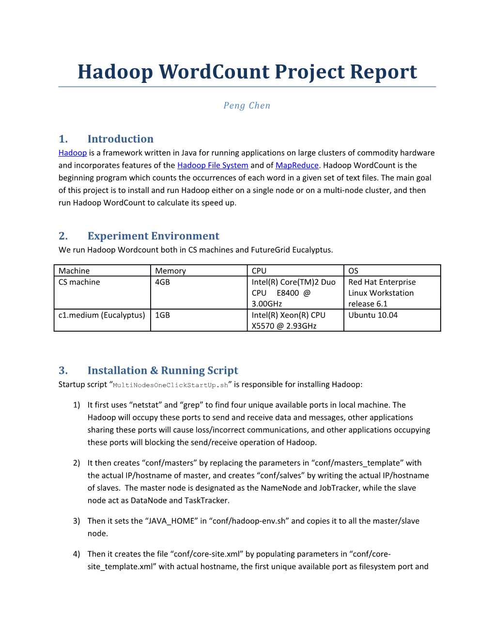 Hadoopwordcount Project Report