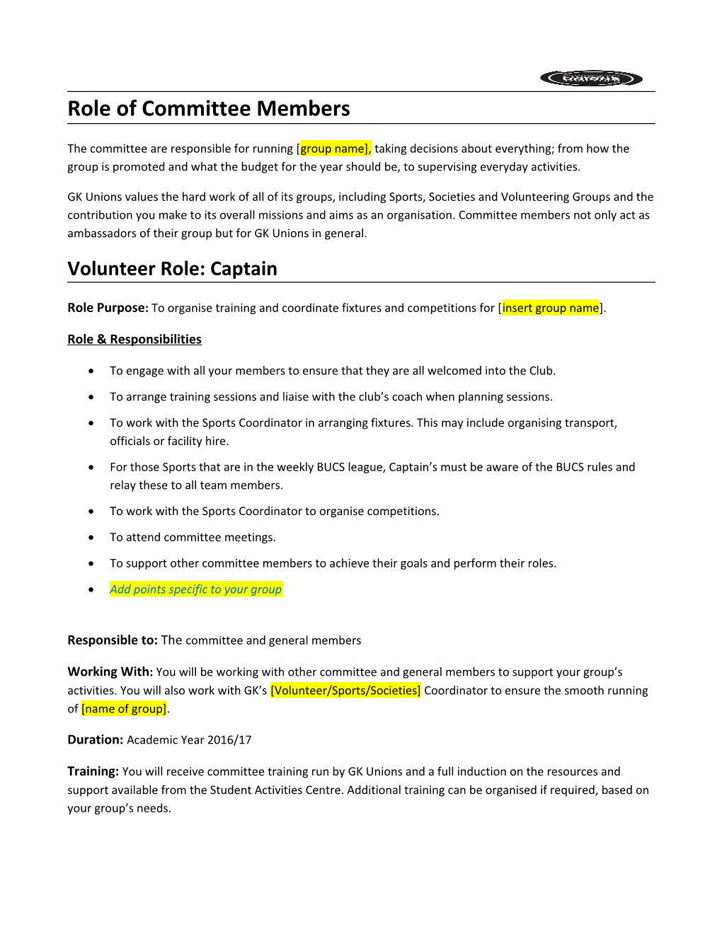 Role of Committee Members