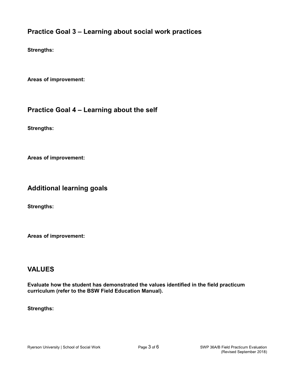 SWP 36A/B Field Practicum Evaluation