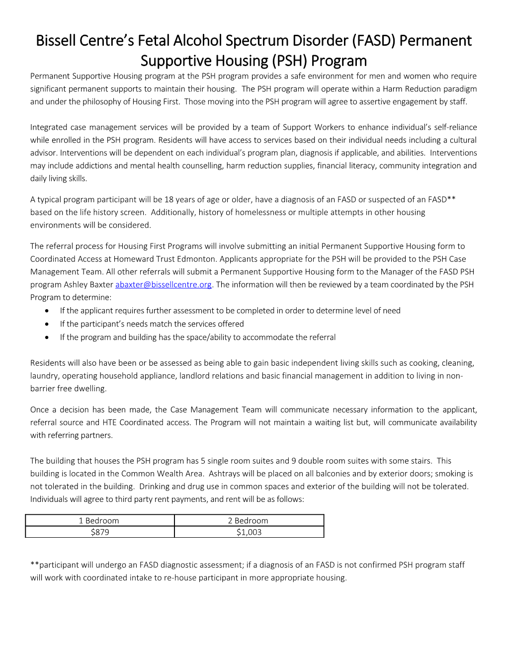 Bissell Centre S Fetal Alcohol Spectrum Disorder (FASD) Permanent Supportive Housing (PSH)