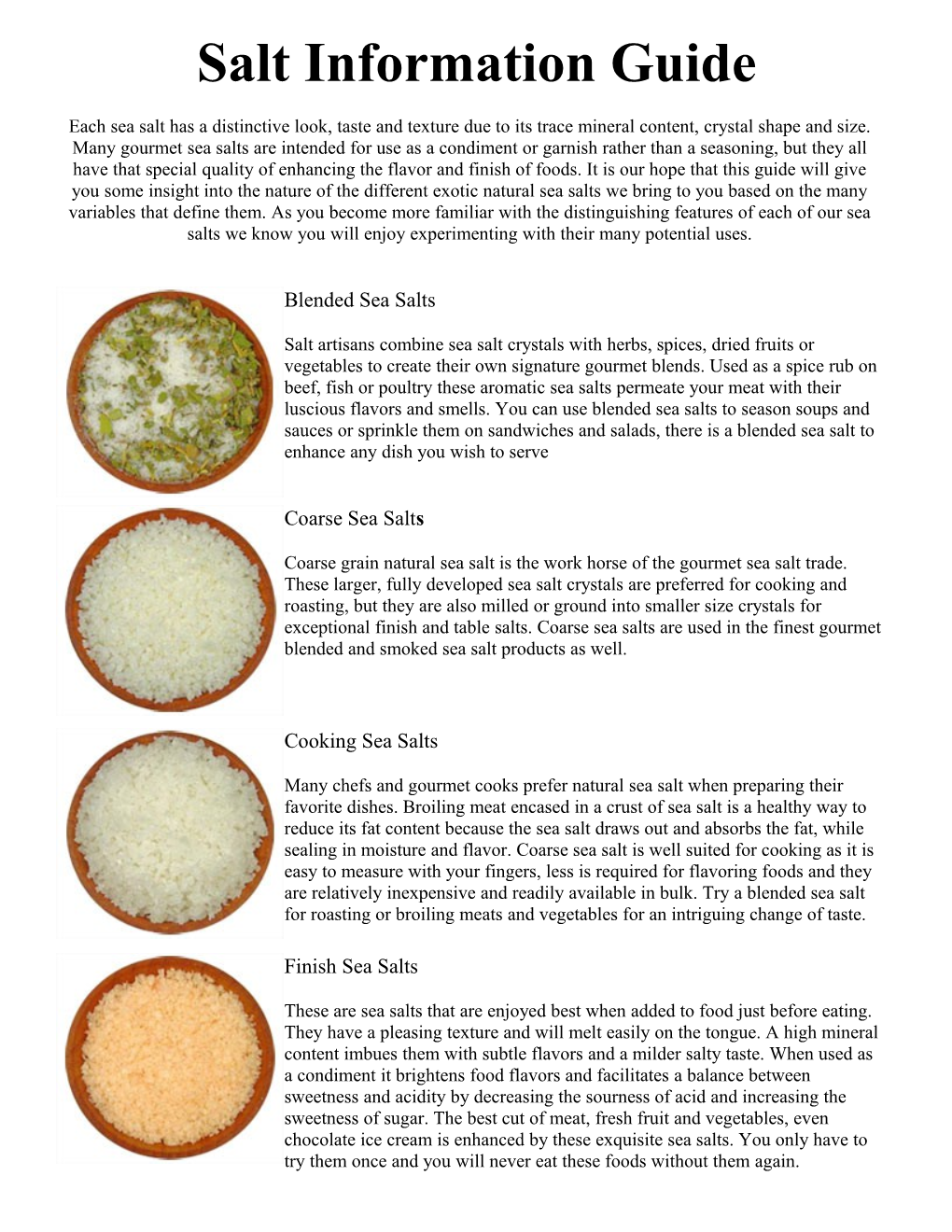 Salt Information Guide