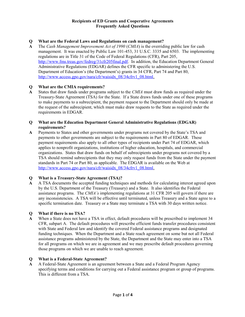 Recipients of ED Grants and Cooperative Agreements (MS Word)