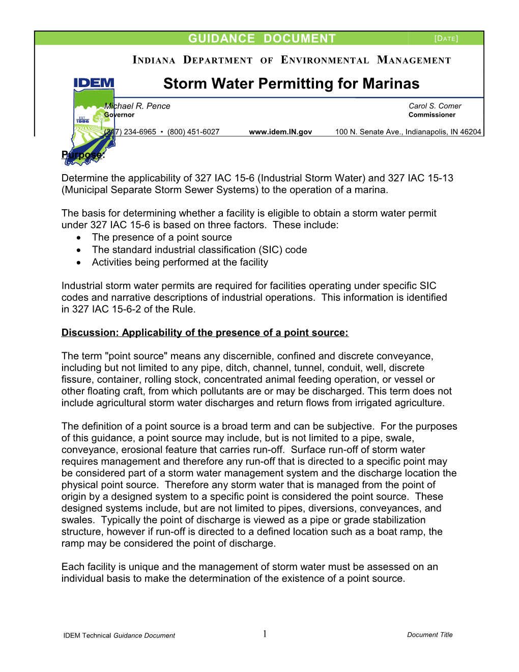 The Basis for Determining Whether a Facility Is Eligible to Obtain a Storm Water Permit