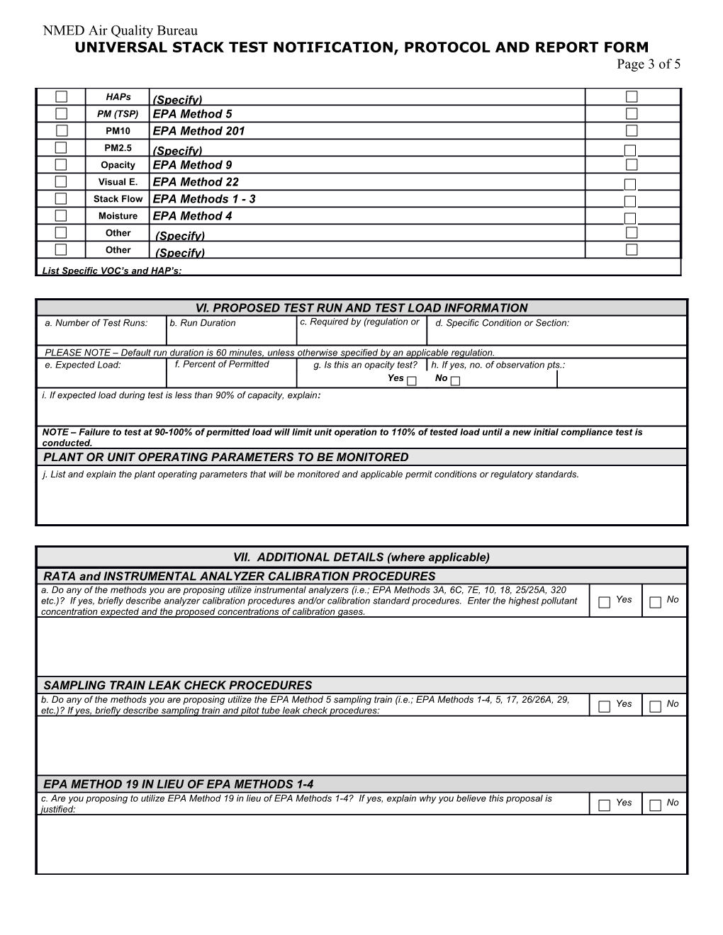 Reporting Submittal Form