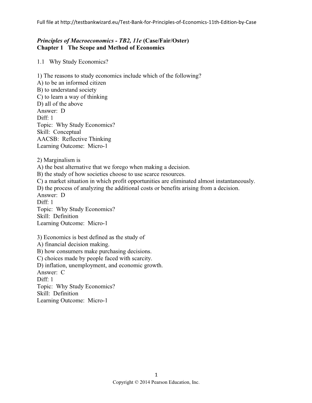 Chapter 1 the Scope and Method of Economics