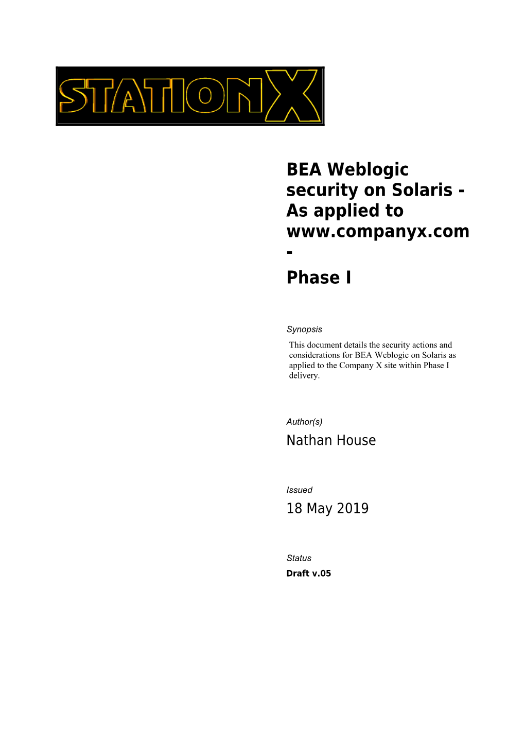 BEA Weblogic Security on Solaris - As Applied to