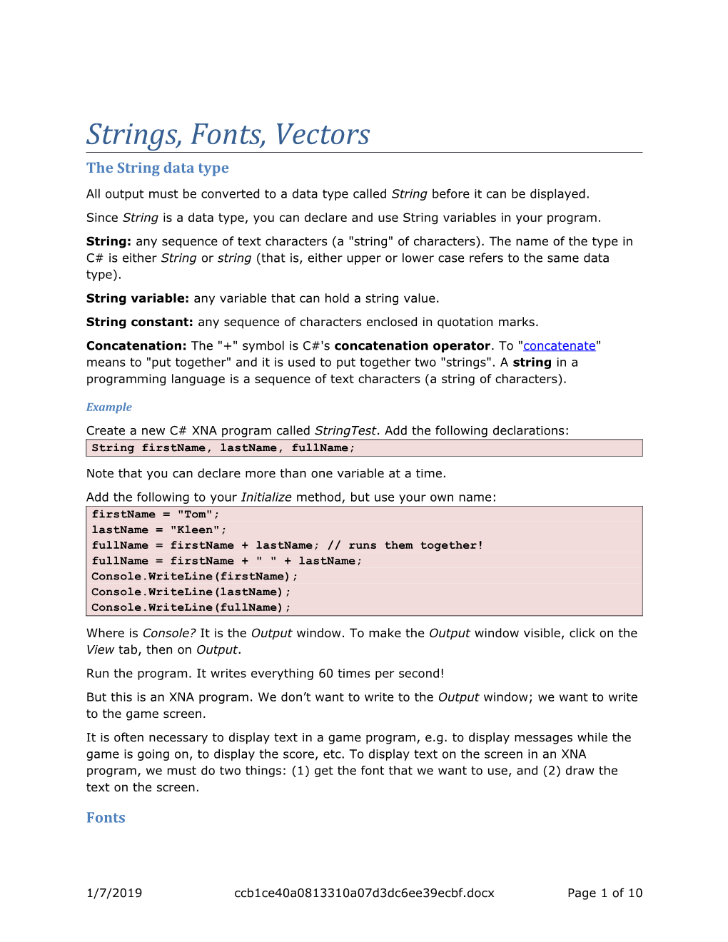 The String Data Type