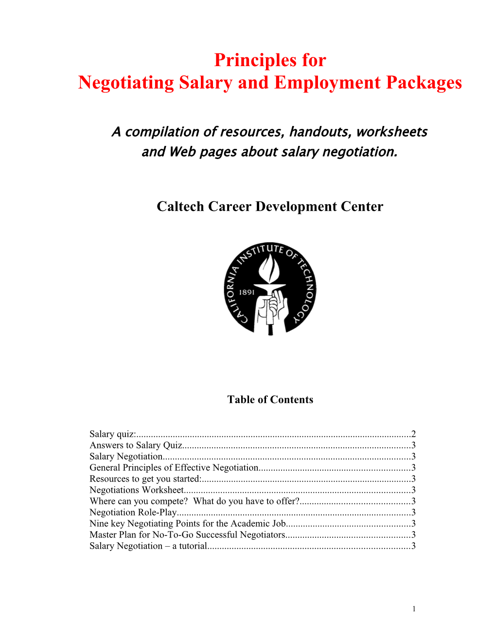 Negotiating Salary and Employment Packages